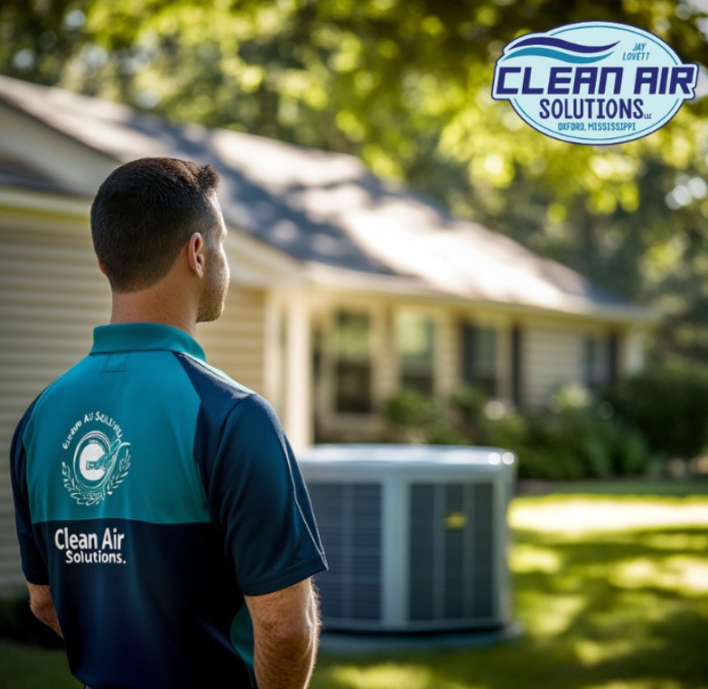 Clean Air Solutions team performing professional AC installation and maintenance in Oxford, MS.